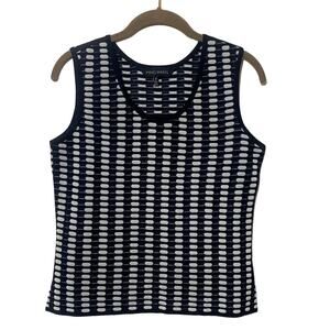 Ming Wang sz S Sleeveless Shell Top‎ Sweater Essential Classic Navy